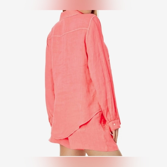 Lilly Pulitzer 100% Linen Women's Sea View Button-Down  Size Medium - Picture 3 of 16